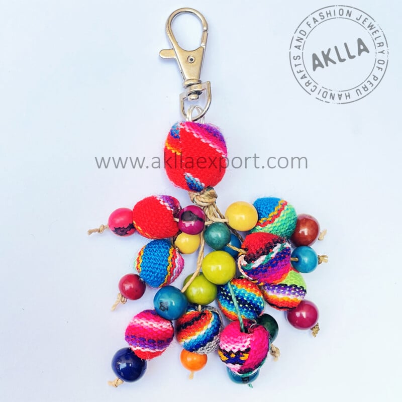 Peruvian souvenirs colorful Peru keychain.