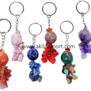 Peruvian Gifts – Assorted Crochet Stone Keychains Handmade