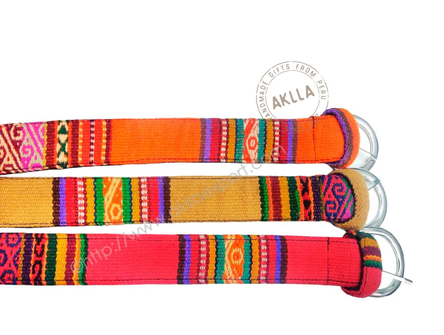 Handmade Belt Made In Loom with Sheep Wool 1 Full length woven belt from Peru handmade on loom with sheep wool