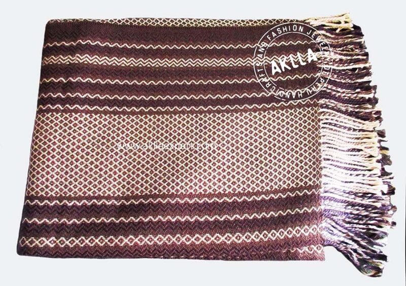 Alpaca Wool Blankets Wholesale – Beige and Brown, Handmade in Peru