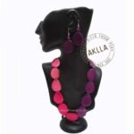 Handmade bicolor tagua nut necklaces with earrings – wholesale jewelry