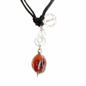 Cat eye stone necklace alpaca silver handmade Peru pendant full view