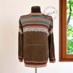Handmade unisex alpaca sweater from Peru with Andean geometric design in assorted colors