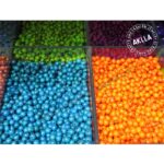 Acai beads in bright colors for jewelry making from the Peruvian Amazon