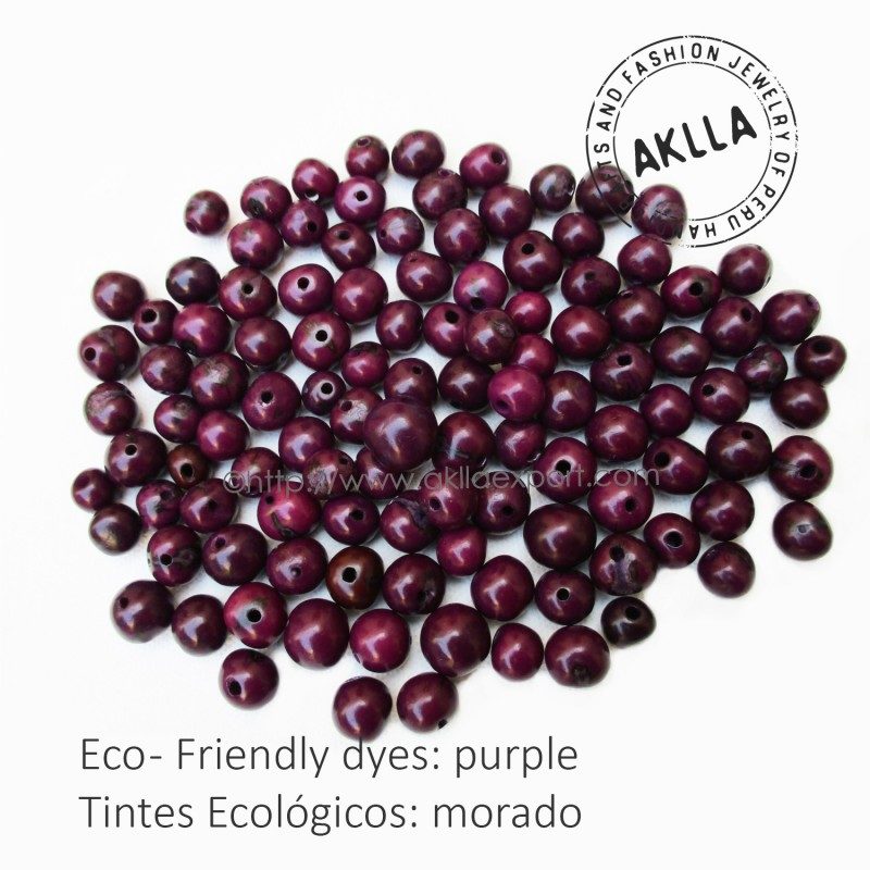 Purple acai beads from natural seeds for jewelry making