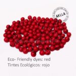 Red acai beads dyed with eco-friendly dyes, made from natural seeds for jewelry making