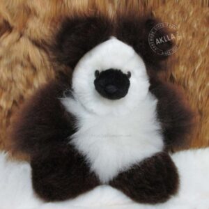 black and white alpaca bear handmade in Peru – baby alpaca teddy bear