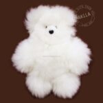 alpaca bear handmade in Peru – soft white baby alpaca teddy bear