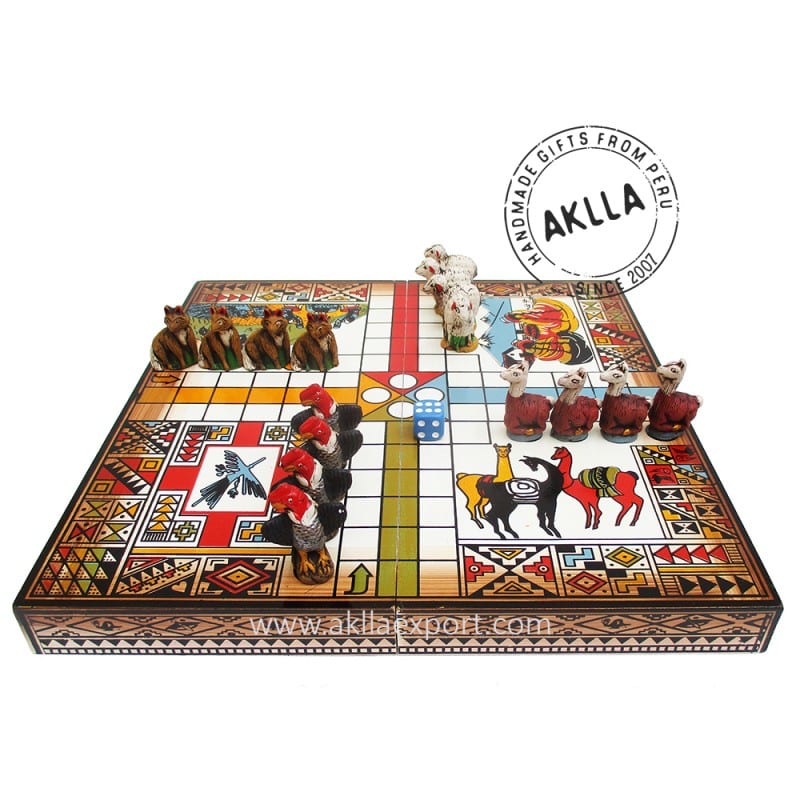 Ludo Inka Board with Wooden Pieces