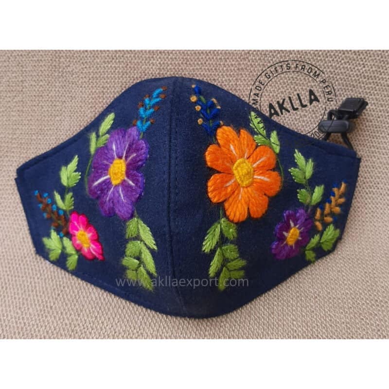 Washable Hand Embroidered Face Mask