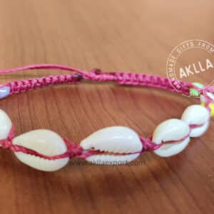 Seashell Bracelet and Beads. Handwoven Bracelets.