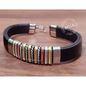 leather bracelets bracelet metal copper bronze handmade aklla