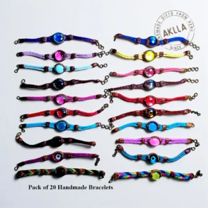 Peru bracelets pack of 20 assorted faux leather and leather bracelets with round glass beads