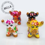 Pucara Bulls figurine hand painted clay little bull  for home decor, in multiple colors available.