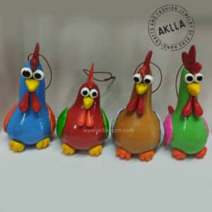 Rooster Hand Painted Gourd Ornament