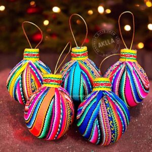 Christmas Sphere. Handmade with amazing Peruvian Fabric.