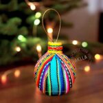 Christmas Baubles. Handmade with Peruvian Fabric.