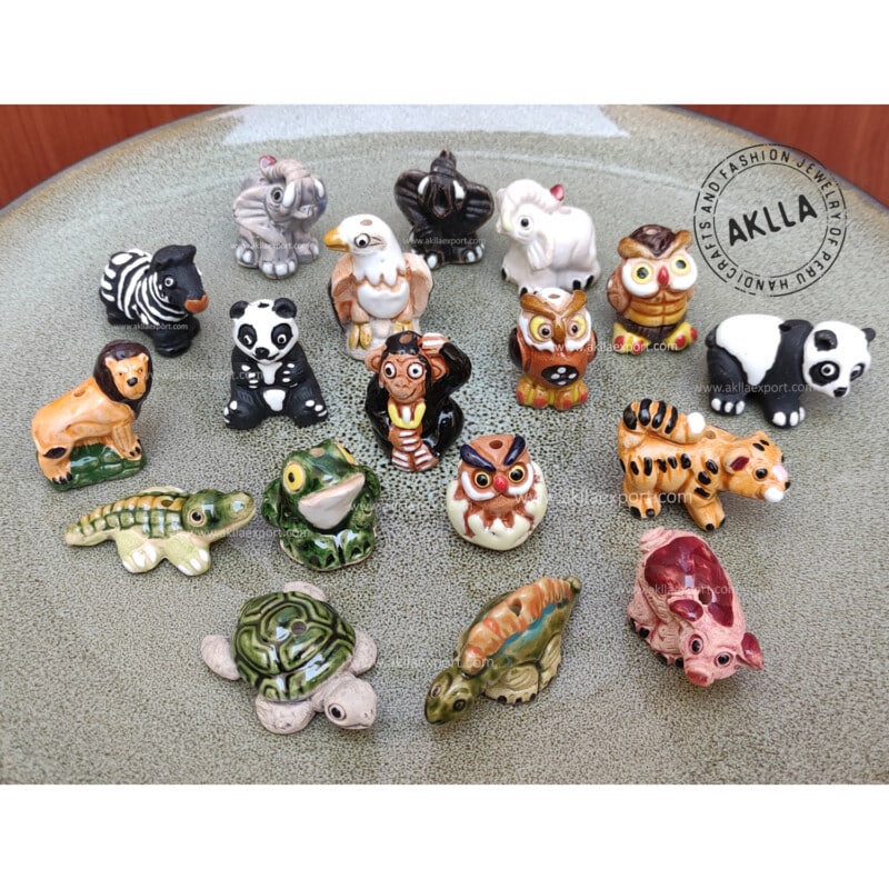 Ceramic Animal Figurines. Hand-painted Ceramic Miniatures