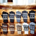 Alpaca Blend Fingerless Gloves. Grey colors. Packs of 10 Pairs Handmade in Peru. 3 Multicolor pack half finger gloves with llama design. Soft and warm.