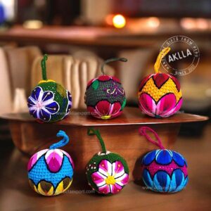Christmas Baubles Crochet. Handmade Christmas Ornaments. Hand Woven Embroidered Spheres.