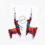 lovely llama earrings of thread from peru