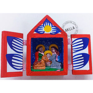 Miniature peruvian Nativity Scene. Beautiful peruvian Christmas ornaments. Holy Family. Andean Christmas Crib.
