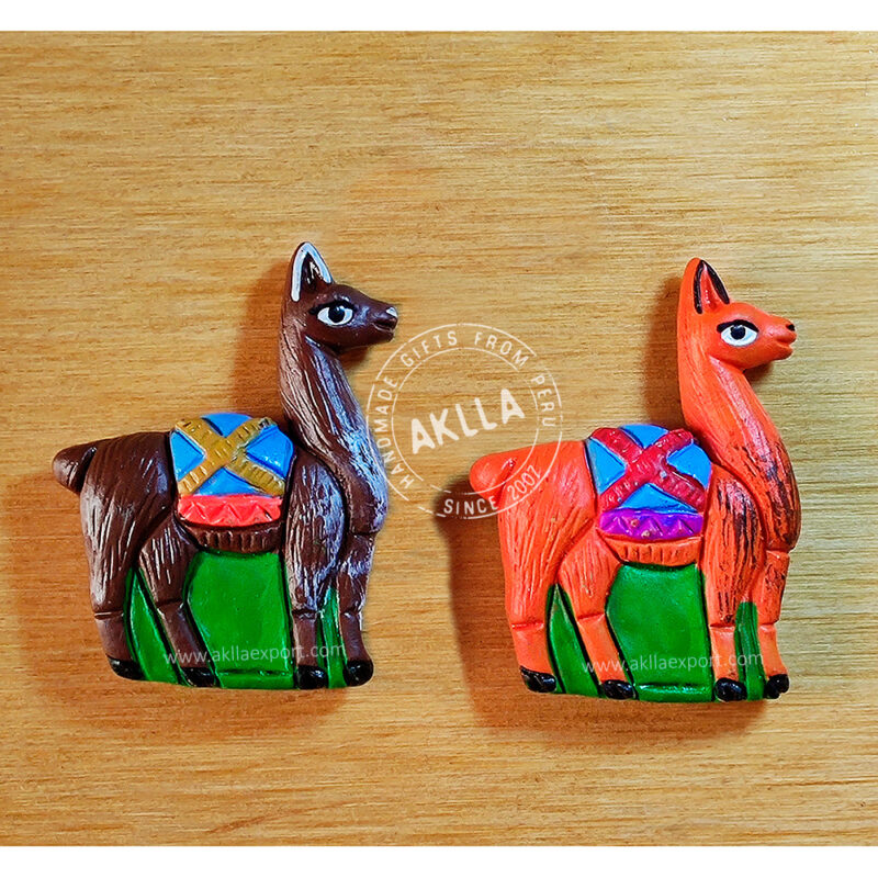 Llama Magnets for Fridge. Cute ceramic llama magnets. Magnetic animal for fridge.