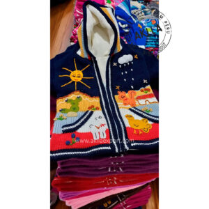 Peru Sweaters Lined for Kids. Full Zip Hooded Jacket for chlidren