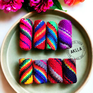 Textile Beads from Peru. Colorfull Handmade fabric Beads.