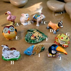 Ceramic Animal Figurines. Handmade and hand-painted in Peru.