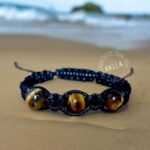 Natural stones bracelets handmade from Peru. Ethnic fashion jewelry tiger-eye