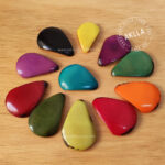 Tagua seeds for jewelry making. Tagua beads drop shape