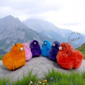 Alpaca stuffed toy with optional keychain – Handmade Peruvian plush alpacas shown in group