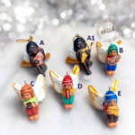 Ceramic Angel Ornaments. Mini Handpainted Ceramic Angels