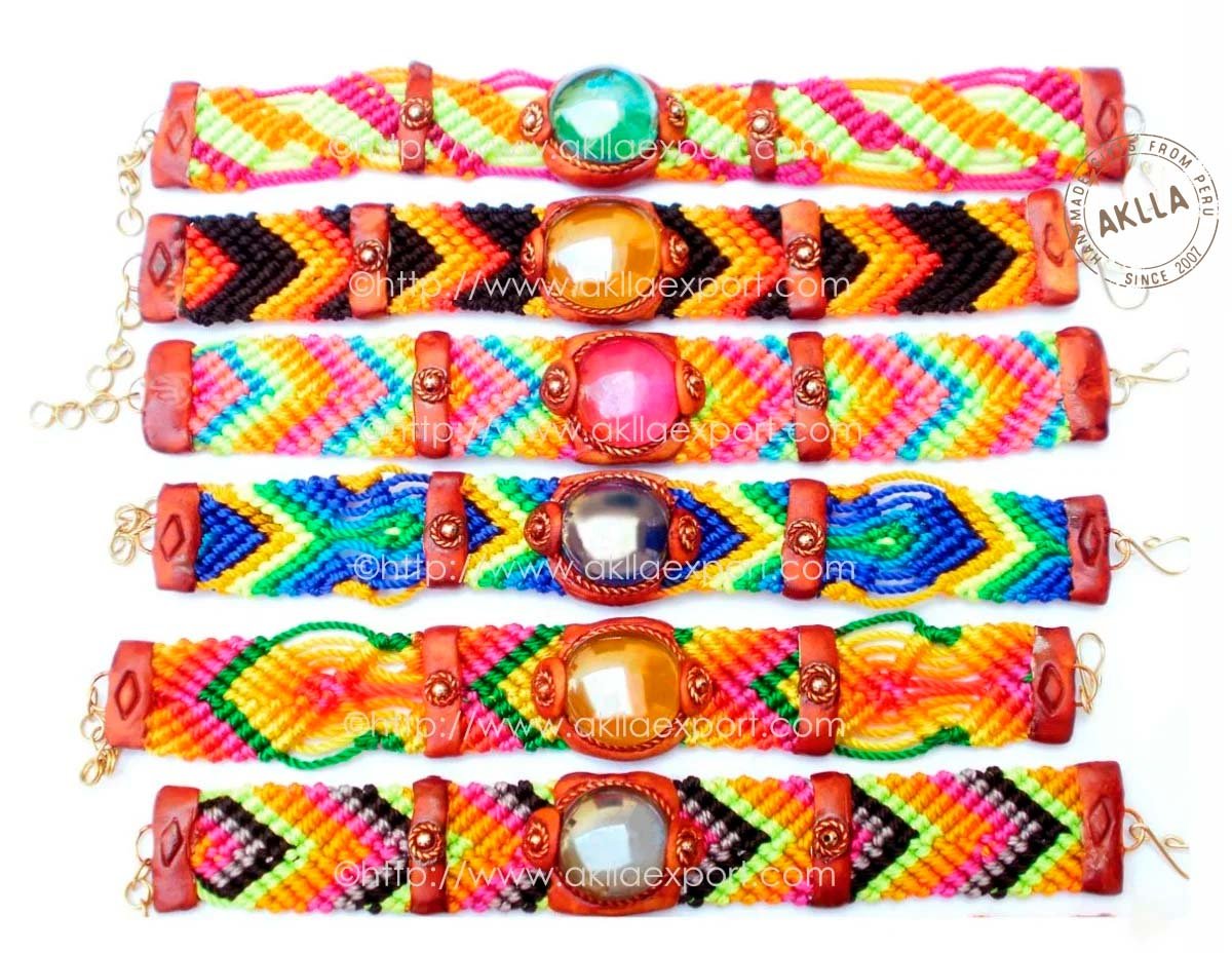 Stunning Chevron Peru Bracelets Wholesale Pack of 12 Stunning Chevron Peru Bracelets wholesale pack of 12 hand woven with glass gems assorted colors