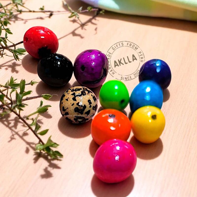 Natural beads for jewelry making – Bombona seeds, polished and drilled in 10 colors.