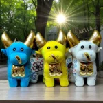 Charming bull plush toy – handmade felt Pucará bull from Peru