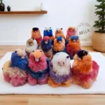 Handmade alpaca stuffed toys, rainbow multicolor, 7 inches, crafted in Peru with wholesale prices available