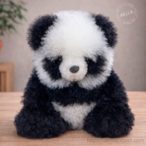 Alpaca stuffed toy panda handmade in Peru
