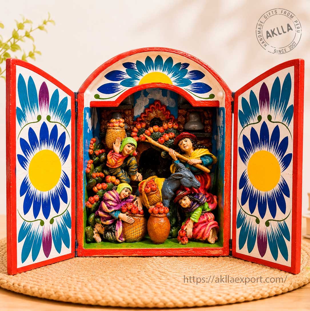 Peruvian Retablo Andean Harvest Peruvian Retablo Andean Harvest Scene