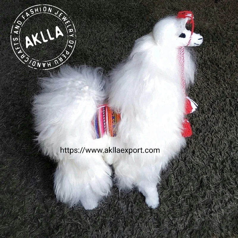 Authentic Alpaca Llama Stuffed Animal with Saddle - AKLLA EXPORT alpaca llama stuffed animal