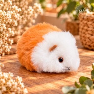 Alpaca guinea pigs showcasing a soft two-tone brown and white split plush toy design for retail gift shops.