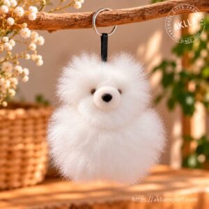 Teddy Bear Keychain Made with Peruvian Alpaca Fiber