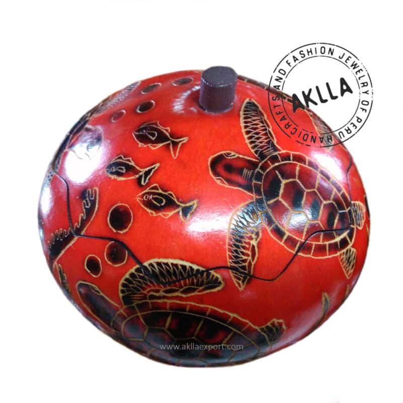 Painted Carved Gourd