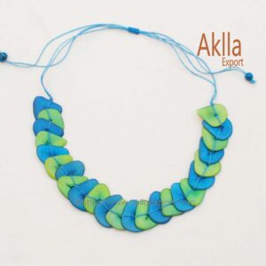 bicolor necklace of tagua slices