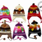 Colorful Handmade Chullo Hats for Kids with Pom-Poms
