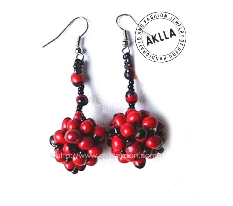 Organic Earrings with Baby Huairuro Seeds and Beads