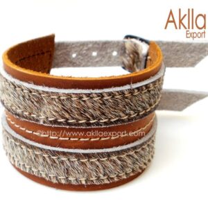 Handmade Leather Bracelet Mens goatskin bracelets with Double Strap