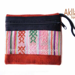 handmade lined change purse of traditional blanket