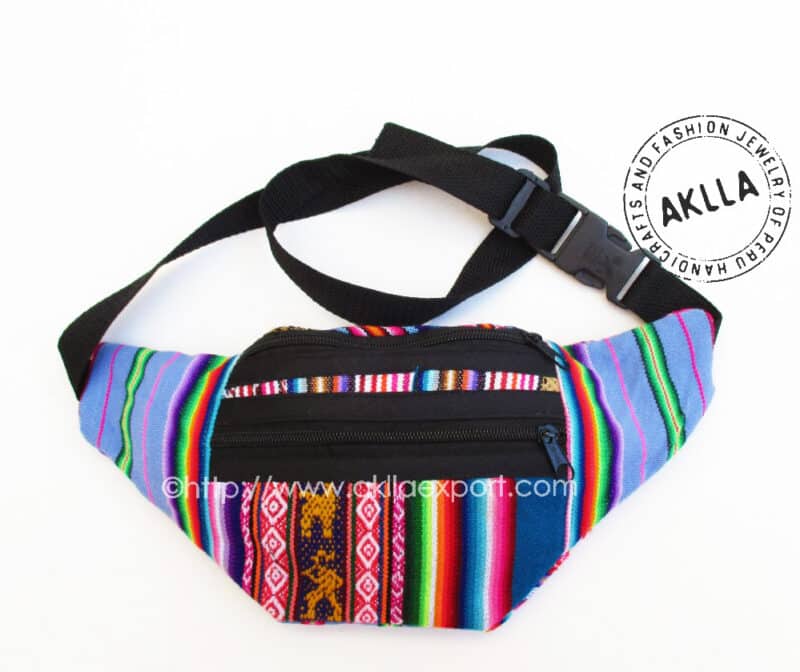 Unisex Ethnic fabric Canguro Hood Waist Bag